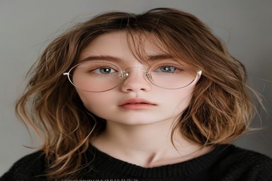 眼镜妹造型改造案例，圆脸读者从圆框换为猫眼框前后对比，改造后脸型视觉上更立体精致，自信笑容明显
