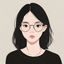 读者阿柒头像，简约风格眼镜妹，无框眼镜搭配简约穿搭